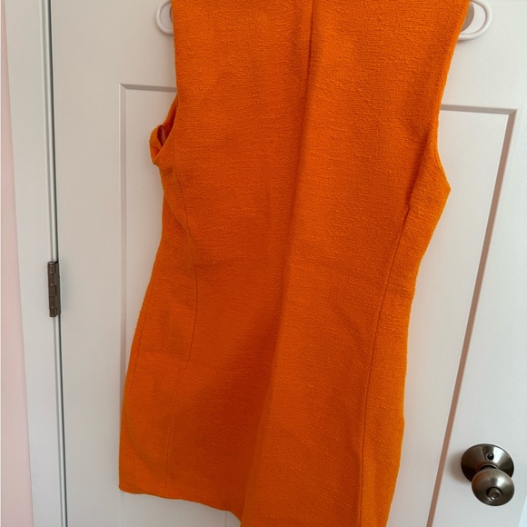 Zara Orange Tweed Dress - Picture 2 of 3